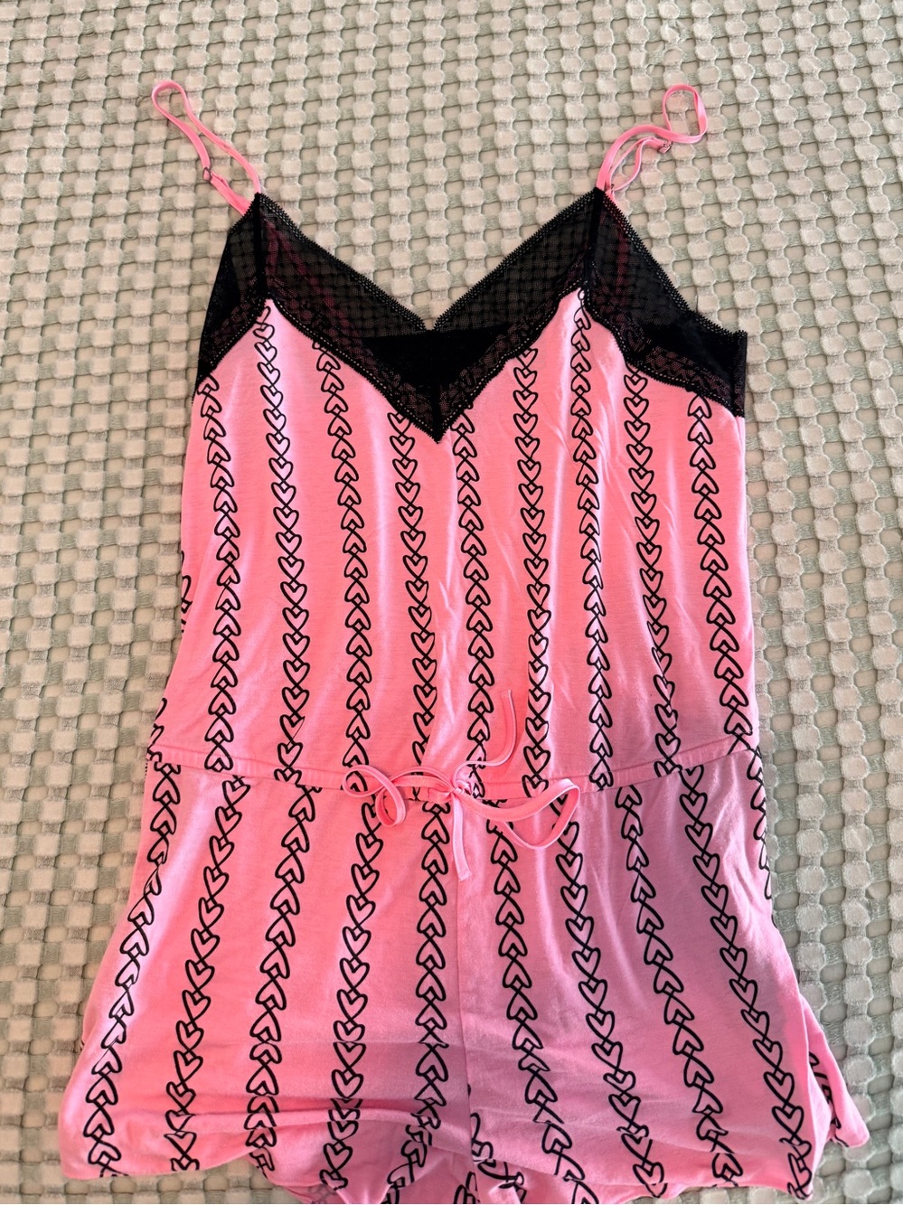 Pink Lace-Trim Heart Romper - Women Intimates & Sleepwear